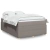 vidaXL Sommier &agrave; lattes de lit avec matelas Taupe 140x200 cm Tissu