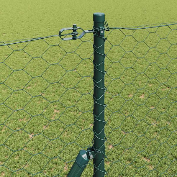 vidaXL Poteau de cl&ocirc;ture. Vert 100 x 1,6 m (maillage de 50 mm)