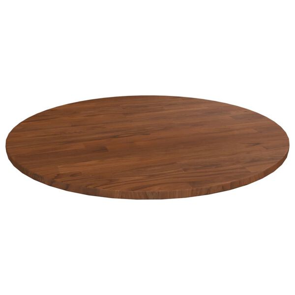 vidaXL Dessus de table rond Marron foncé Ø60x1,5cm Chêne massif traité