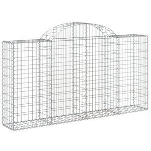 vidaXL Panier de gabions arqu&eacute; 200x30x100/120 cm Fer galvanis&eacute;