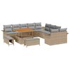 vidaXL Ensemble de canap&eacute; de jardin 13 pcs Beige polyrotin