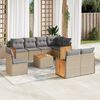 vidaXL Salon de jardin avec coussins 9 pcs beige r&eacute;sine tress&eacute;e