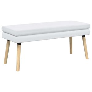 vidaXL Banc &agrave; double couche Blanc 110 x 40 x 47 cm Tissu