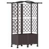 vidaXL Lit &Eacute;lev&eacute; avec Treillis et Toit Marron 122 x 40 x 144 cm PP