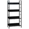 vidaXL Biblioth&egrave;que &agrave; 4 niveaux noir 60x27,6x124,5cm bois d'ing&eacute;nierie