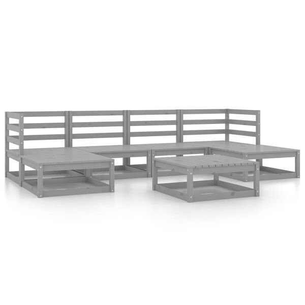 vidaXL Salon de jardin 7 pcs bois de pin massif