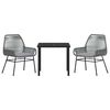 vidaXL Ensemble de salle &agrave; manger pour jardin 3 pcs Gris polyrotin