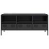 vidaXL Meuble TV noir 101,5x39x43,5 cm acier lamin&eacute; &agrave; froid