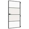vidaXL Porte int&eacute;rieure mince noir verre tremp&eacute; aluminium