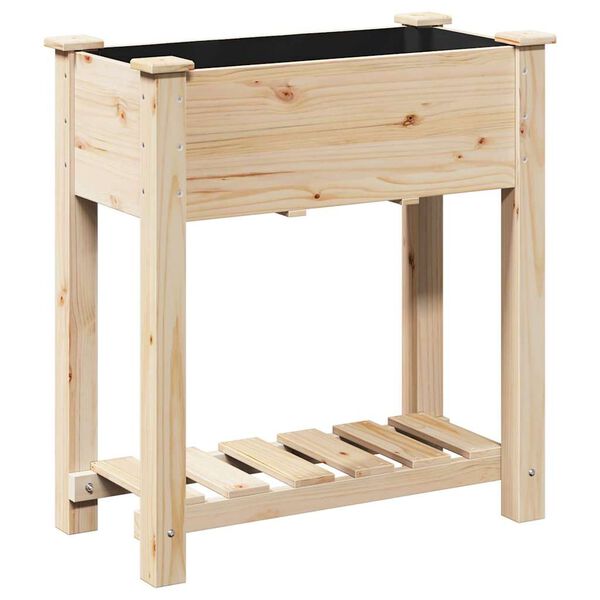 vidaXL Cache-pot de jardin avec étagère Beige 71 x 37 x 76,5 cm