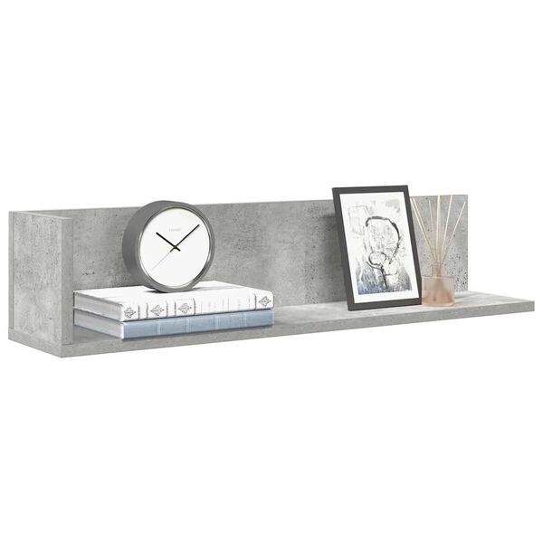 vidaXL &Eacute;tag&egrave;res murales 2pcs gris b&eacute;ton 75x16,5x16,5cm bois ing&eacute;nierie