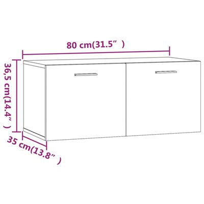 vidaXL Armoire murale Sonoma gris 80x35x36,5 cm Bois d'ingénierie