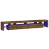 vidaXL Meuble TV avec lumi&egrave;res LED Ch&ecirc;ne marron 260x36,5x40 cm