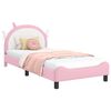 vidaXL Cadre de lit pour enfants avec t&ecirc;te de lit Rose 90 x 200 cm PU