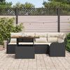 vidaXL Ensemble de canap&eacute; de jardin avec coussin 6 pcs Noir et cr&egrave;me