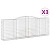 vidaXL Paniers &agrave; gabions arqu&eacute;s 3 pcs 400x50x140/160 cm Fer galvanis&eacute;