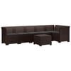 vidaXL Canap&eacute; de Jardin 6 Places avec Coussins Aspect Rattan PP Marron