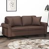 vidaXL Canap&eacute; 2 places oreillers et coussins Marron 140 cm Similicuir