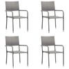 vidaXL Ensemble &agrave; manger de jardin 5 pcs Gris R&eacute;sine tress&eacute;e