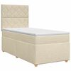 vidaXL Lit boxspring avec matelas Cr&egrave;me 90 x 190 cm Tissu
