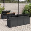 vidaXL Ensemble de canapé de jardin 6 pcs Noir Poly rotin