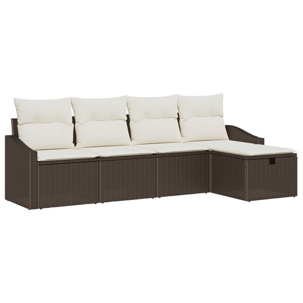 vidaXL Ensemble de Canap&eacute;s avec coussin 5 pcs polyrotin