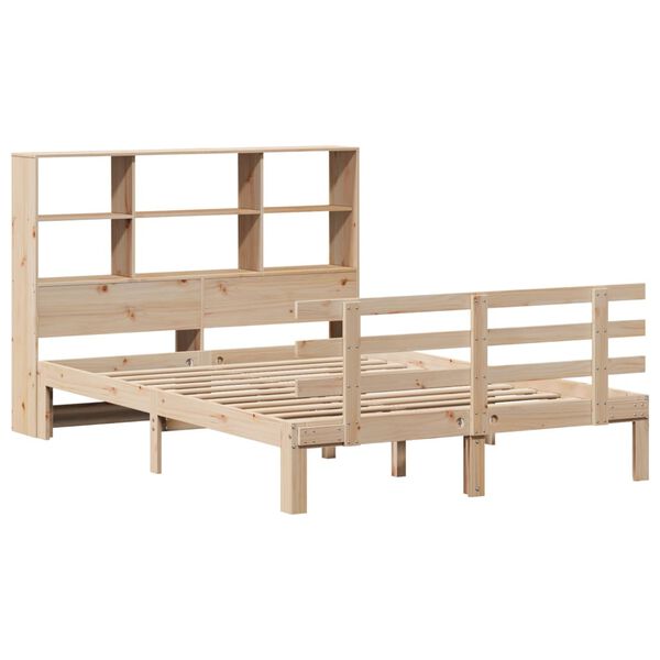 vidaXL Lit biblioth&egrave;que sans matelas 150x200 cm bois massif de pin