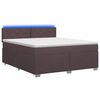 vidaXL Lit de box spring avec matelas et LED Marron fonc&eacute; 180 x 200 cm