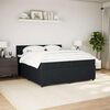 vidaXL Sommier &agrave; lattes de lit et matelas Noir 200x200 cm Velours