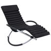 vidaXL Chaise longue d'ext&eacute;rieur avec coussin Acier Noir