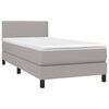 vidaXL Sommier &agrave; lattes de lit avec matelas Gris clair 100x200cm Tissu