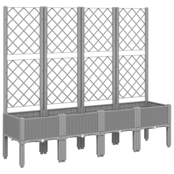 vidaXL Jardini&egrave;re avec treillis gris clair 160x40x142 cm PP