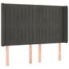 vidaXL T&ecirc;te de lit &agrave; LED Gris fonc&eacute; 147x16x118/128 cm Velours