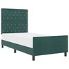 vidaXL Lit &agrave; ressorts avec t&ecirc;te de lit Vert fonc&eacute; 90 x 200 cm Velours