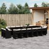 vidaXL Ensemble &agrave; manger de jardin 17 pcs coussins noir r&eacute;sine tress&eacute;e