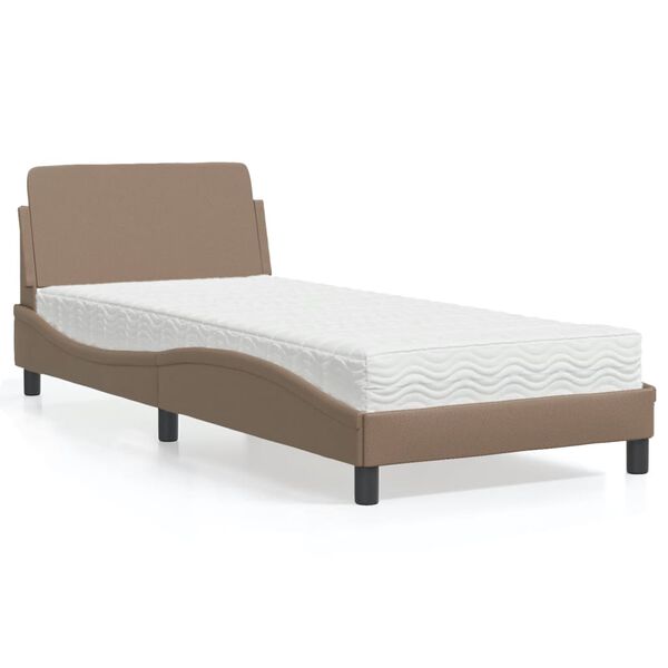 vidaXL Lit avec matelas Dover cappuccino 80x200 cm similicuir