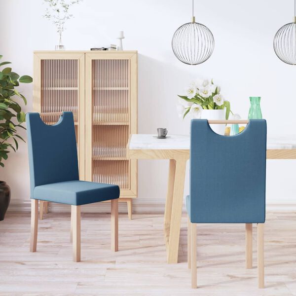 vidaXL Chaises &agrave; manger lot de 2 bleu tissu