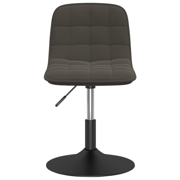 vidaXL Chaise pivotante &agrave; manger Gris fonc&eacute; Velours