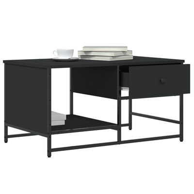 vidaXL Table basse noir 85,5x51x45 cm bois d'ingénierie