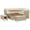 vidaXL Ensemble de canap&eacute; de jardin 8 pc Beige polyrotin