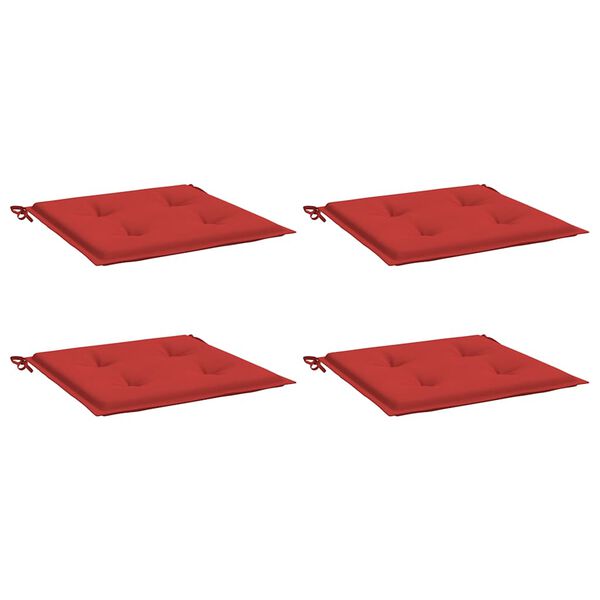 vidaXL Coussins de chaise jardin lot de 4 rouge 50x50x4cm tissu oxford