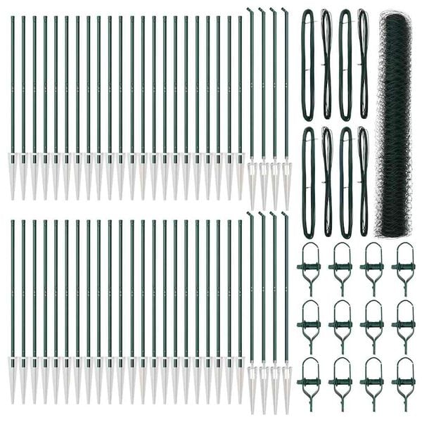 vidaXL Poteau de clôture. Vert 100 x 1,2 m (treillis de 36 mm)