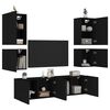 vidaXL Unit&eacute;s murales TV 6 pcs noir bois d'ing&eacute;nierie