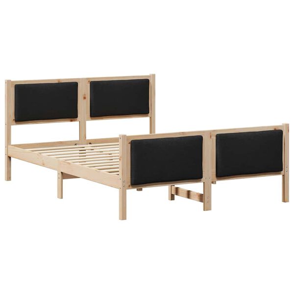 vidaXL Cadre de lit avec t&ecirc;te de lit Noir 140 x 200 cm tissu