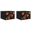 vidaXL Cabinet de chevet mural LOCHEM 2 pc Ch&ecirc;ne noir 36 x 33 x 25 cm
