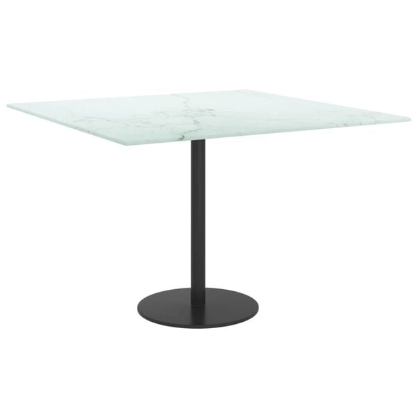 vidaXL Dessus de table blanc 60x60 cm 6 mm verre trempé design marbre