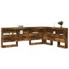 vidaXL T&ecirc;te de lit de rangement Ch&ecirc;ne fum&eacute; 135 cm Bois d'ing&eacute;nierie