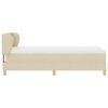 vidaXL Lit &agrave; ressorts avec matelas Cr&egrave;me 90 x 190 cm tissu