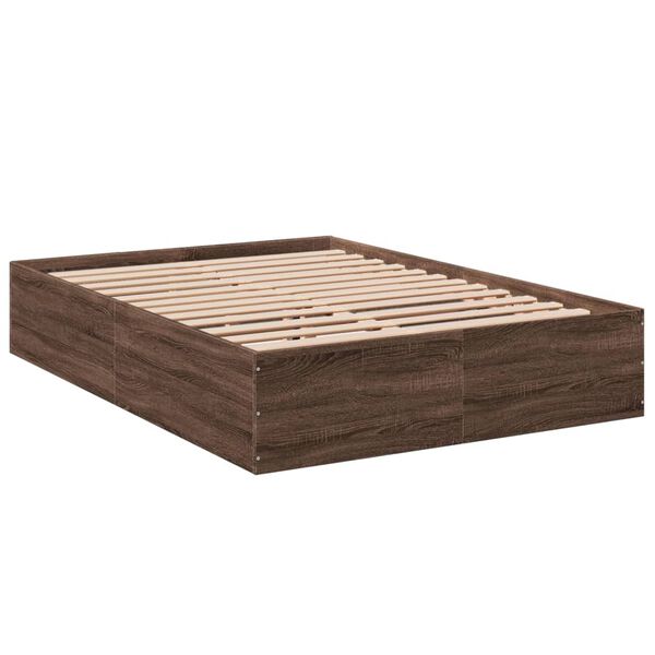 vidaXL Cadre de lit sans matelas ch&ecirc;ne marron 120x190 cm