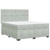 vidaXL Lit boxspring avec matelas Gris clair 200 x 200 cm Velours